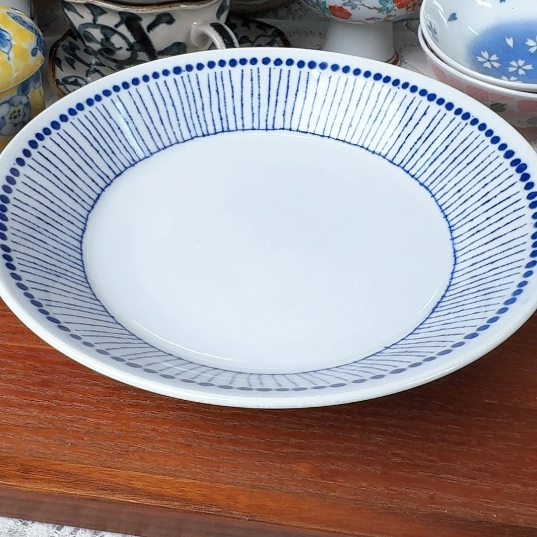 瓷片1只苍十草20.7厘米深盘，全新