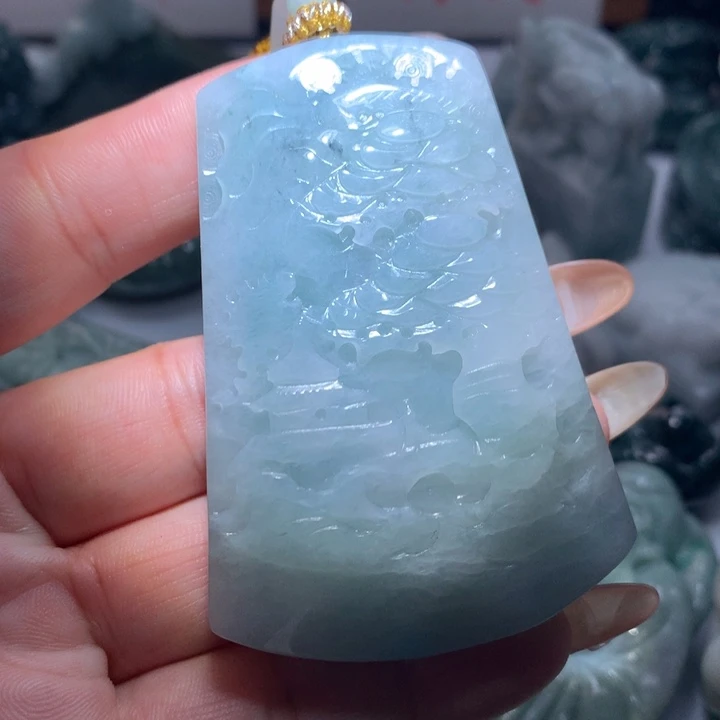翡翠未镶嵌颈饰保真天然A货翡翠
