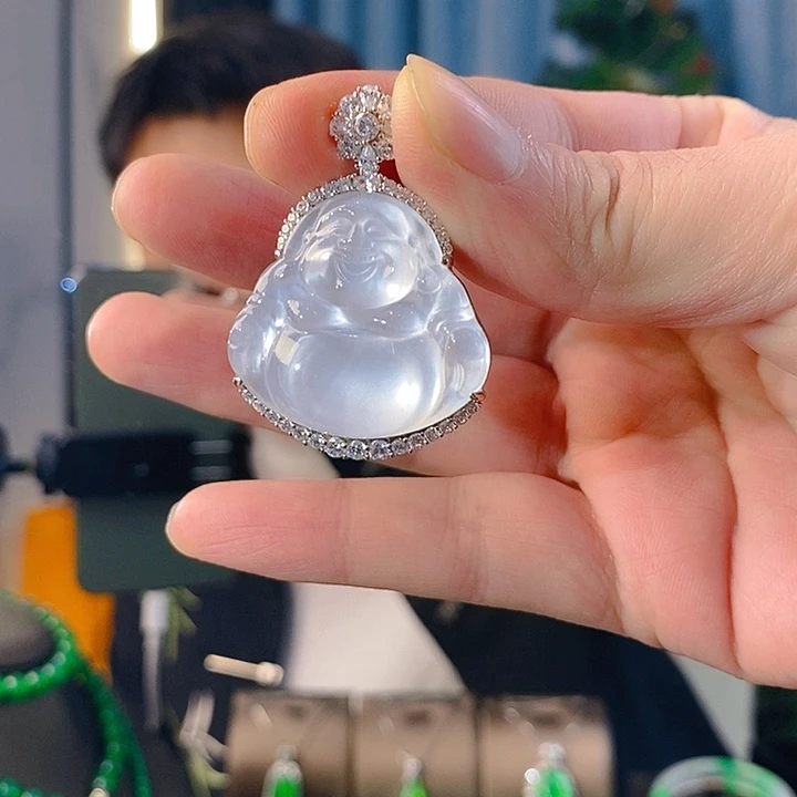 石英质玉吊坠(不含链)银S925镶嵌小**学