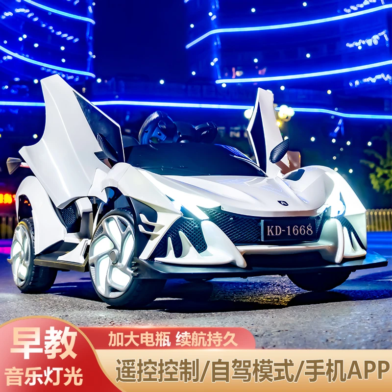 可坐人充电漂移四驱遥控电动汽车炫酷跑车玩具车带摇摆带音乐