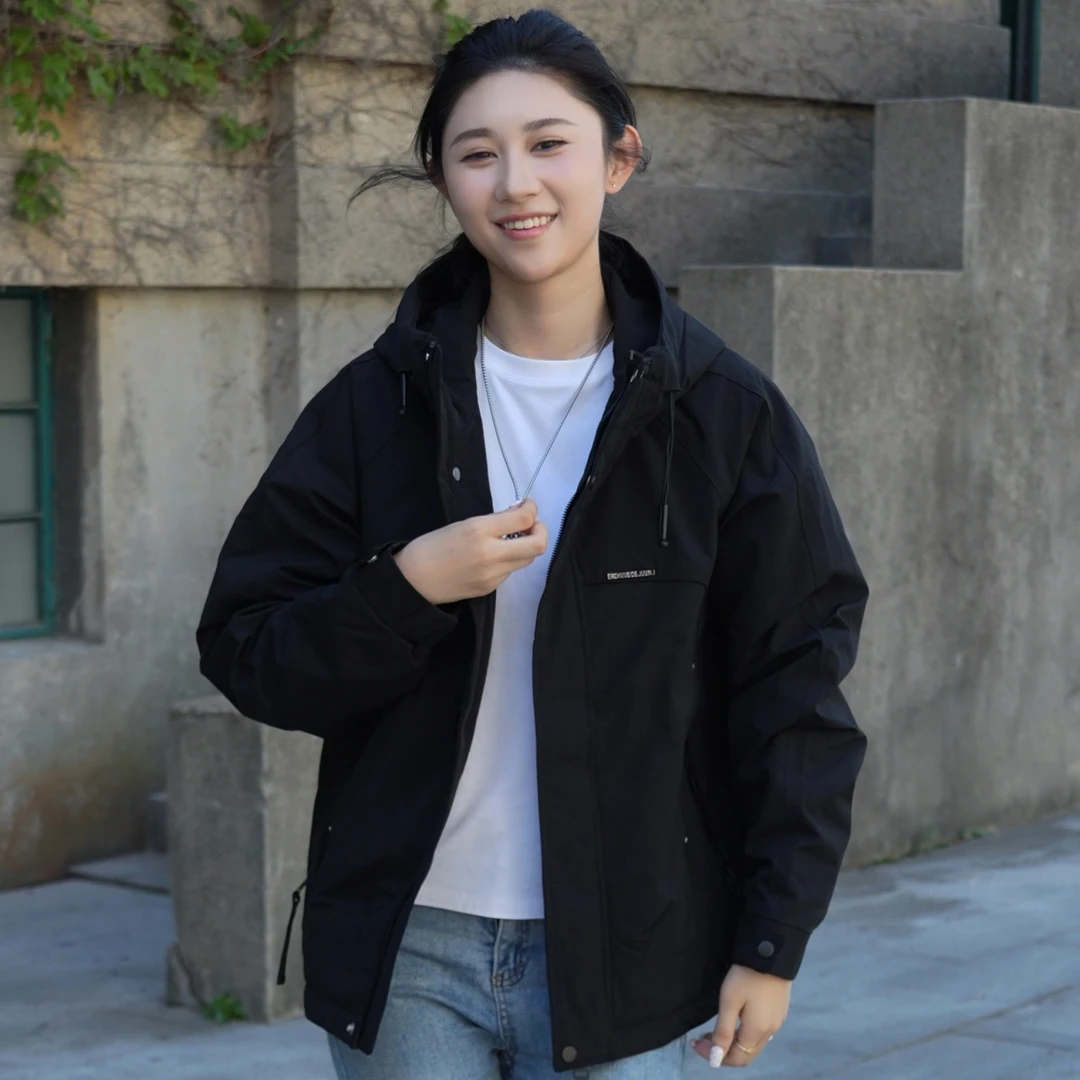 2025秋冬季新款连帽褂子工装男士二棉夹克外套休闲时尚上衣服保暖