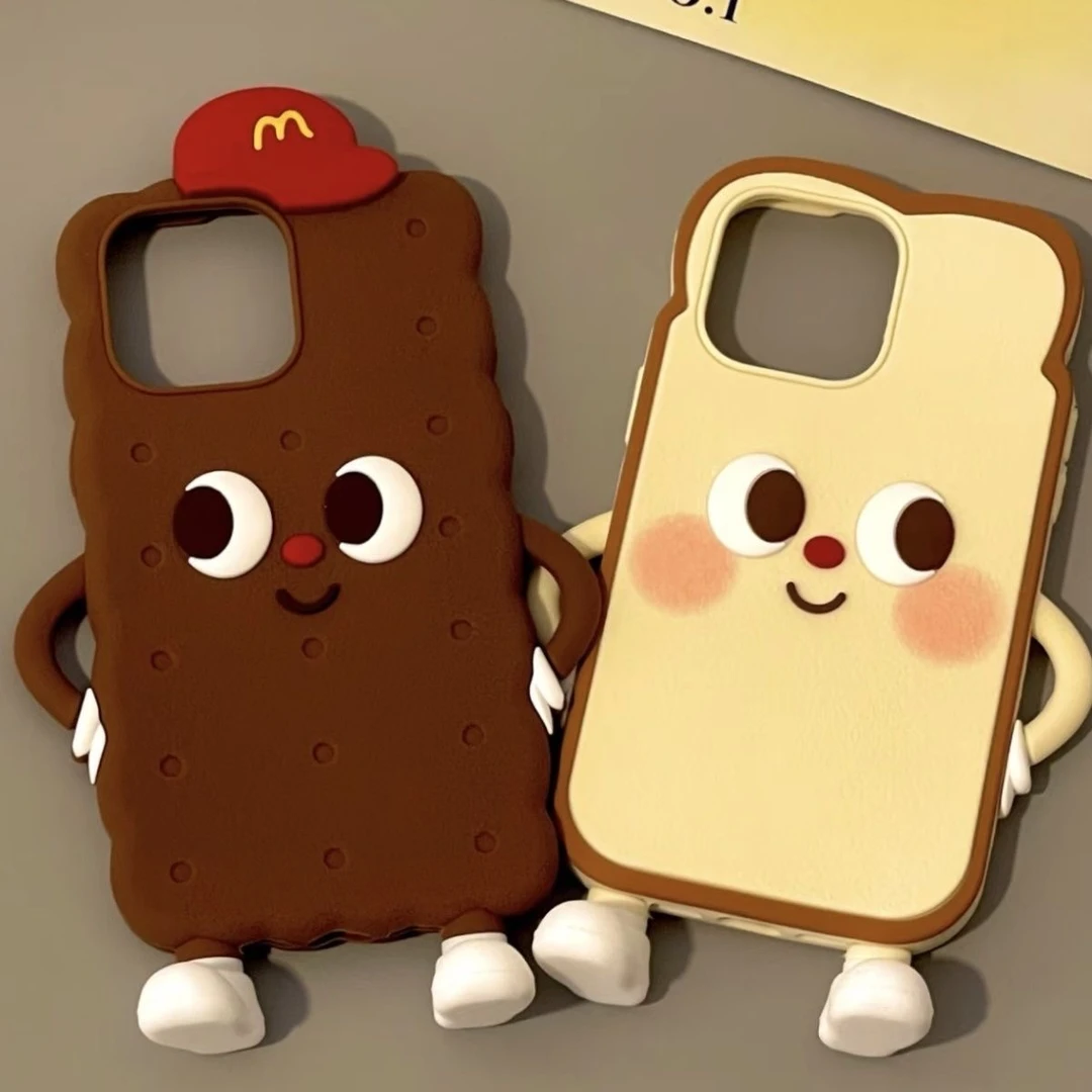 【苹果】可爱卡通创意叉腰饼干胶手机壳适用苹果iphone16promax/15