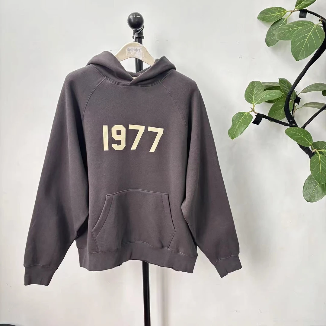 7-22（微瑕，介意勿拍）【1977】高街潮牌字母压胶连帽长袖卫衣 13348