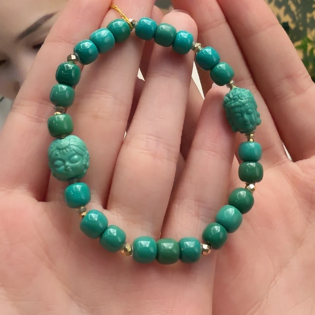 绿松石18K金镶嵌颈饰