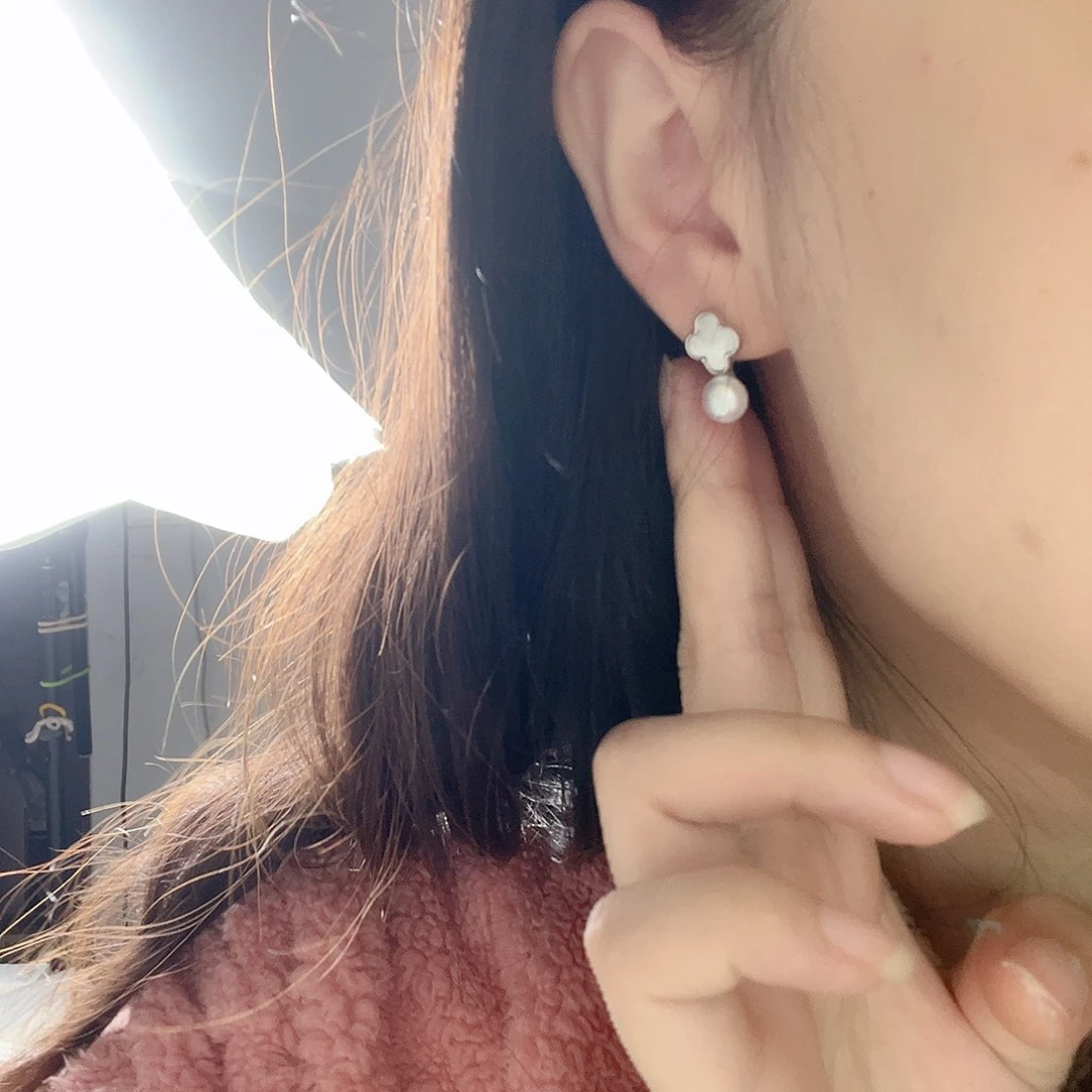 耳饰淡水珍珠银S925镶嵌