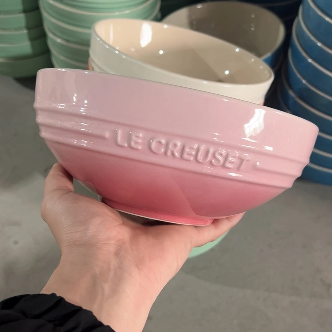 陶瓷 大汤碗 浅粉色色