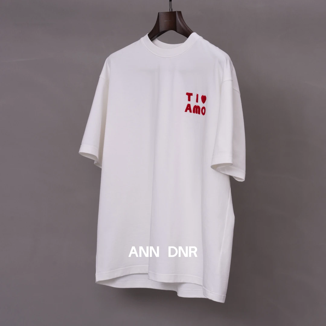 ANN DNR “520限定“夏季透气百搭简约毛巾绣短袖T恤SL12278