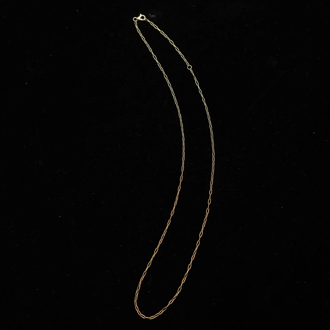 【奢小姐珠宝】9k金“坠入晚霞”回形针项链45+5cm--K251042