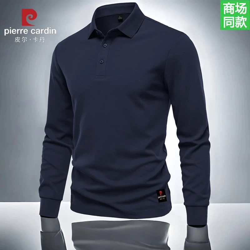 皮尔卡丹长袖Polo衫运动商务纯色男高档翻领polo衫春秋打底T恤潮