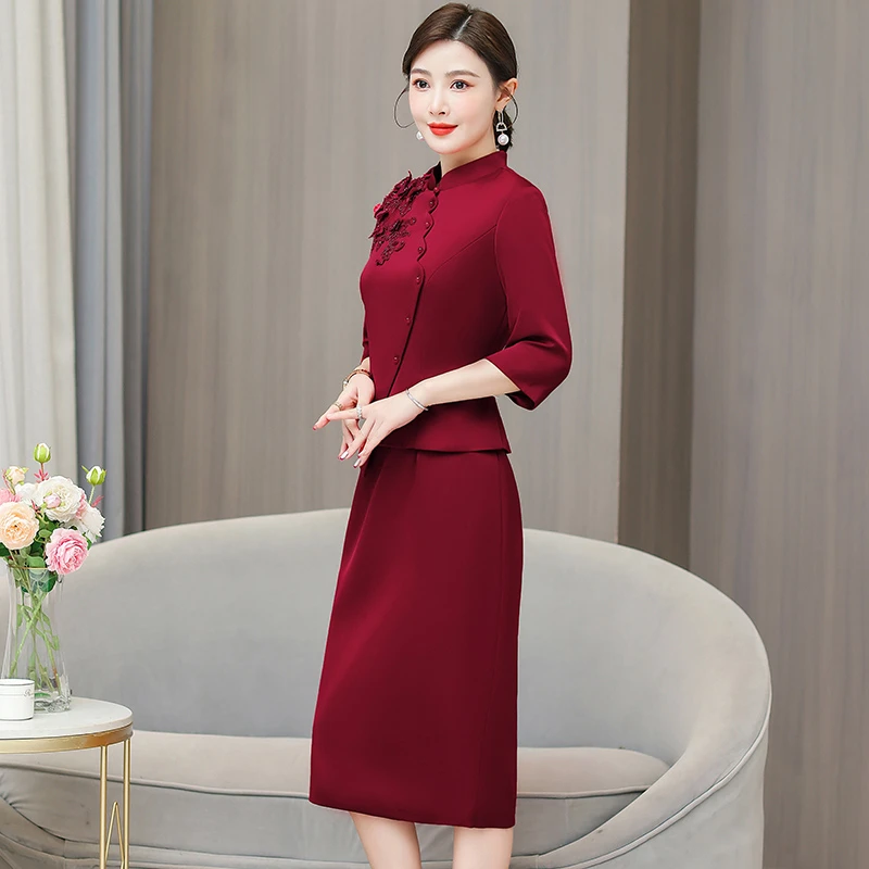 高级感上档次旗袍敬酒连衣裙夏喜婆婆装长裙2025婚礼婚宴礼服妈妈