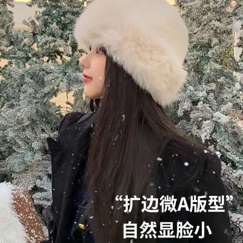 冬季加厚毛绒仿皮毛毛蒙古渔夫帽保暖百搭时尚护耳户外配饰