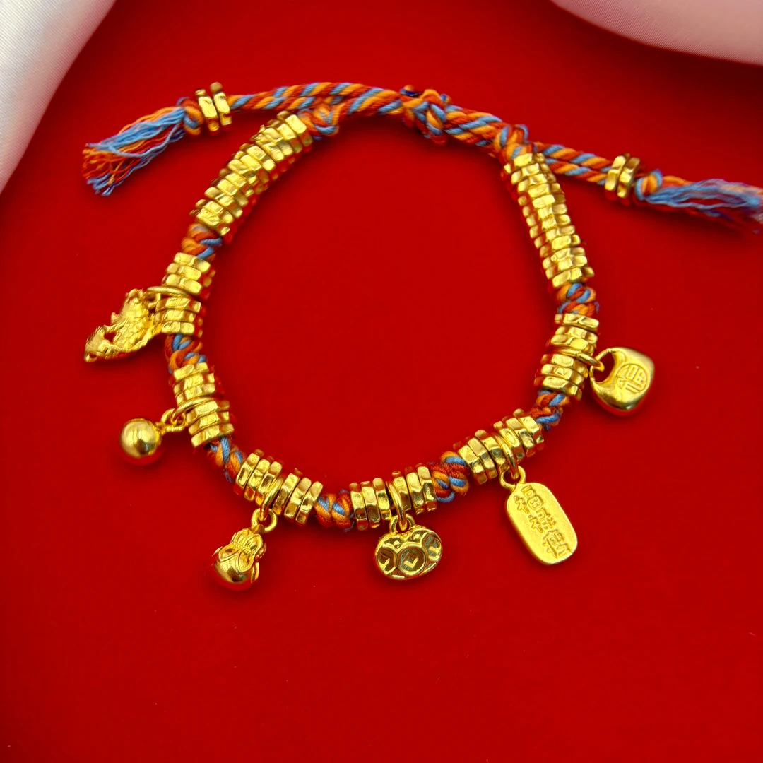 足银手链 QG TY彩色绳盘缠手链足银手链