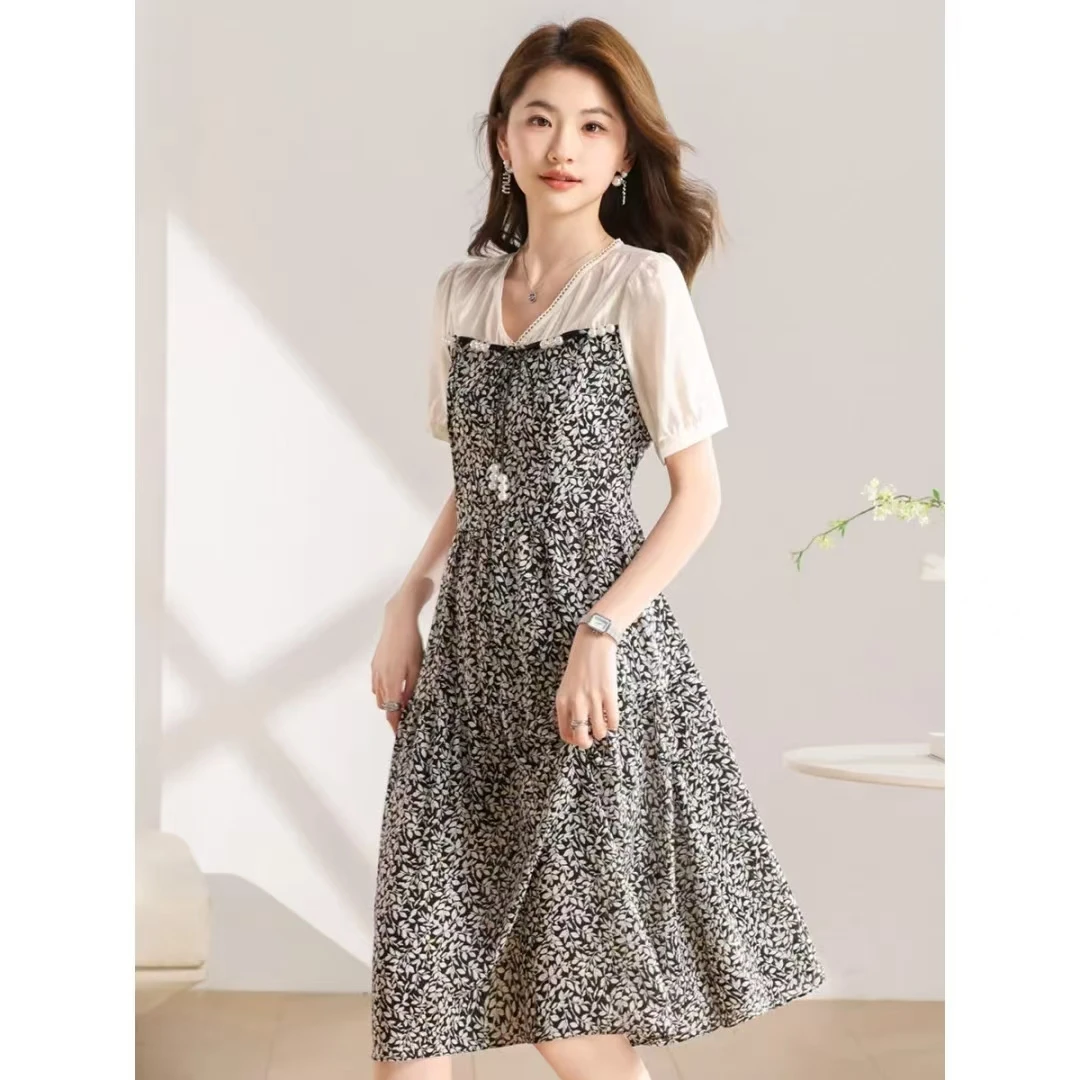 629气质高档碎花连衣裙女款爆款2025新款正品洋气减龄气质裙子