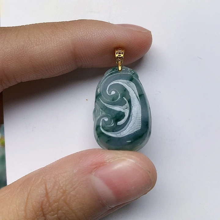 颈饰银S925镶嵌翡翠天然翡翠