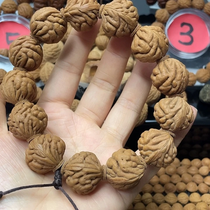 快***生手串桃核豹子头手持23➕尺寸13颗精修