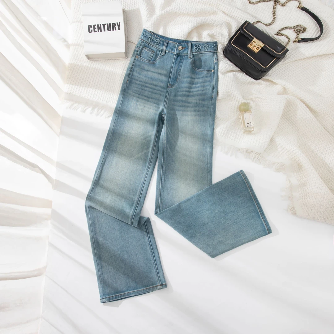 【胖哥·绿野仙踪】2025设计感立体压花高腰微辣牛仔裤百搭显瘦时尚