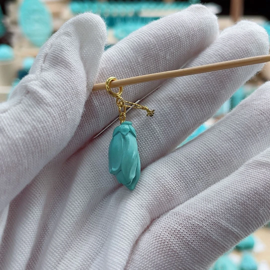 绿松石18K金镶嵌珠宝奇石