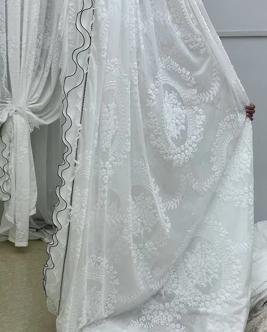 法式花好月圆带花边成品纱