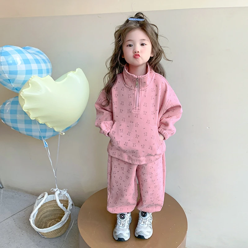 女童春装2025新款洋气女宝宝卫衣两件套春季休闲儿童套装女春秋款