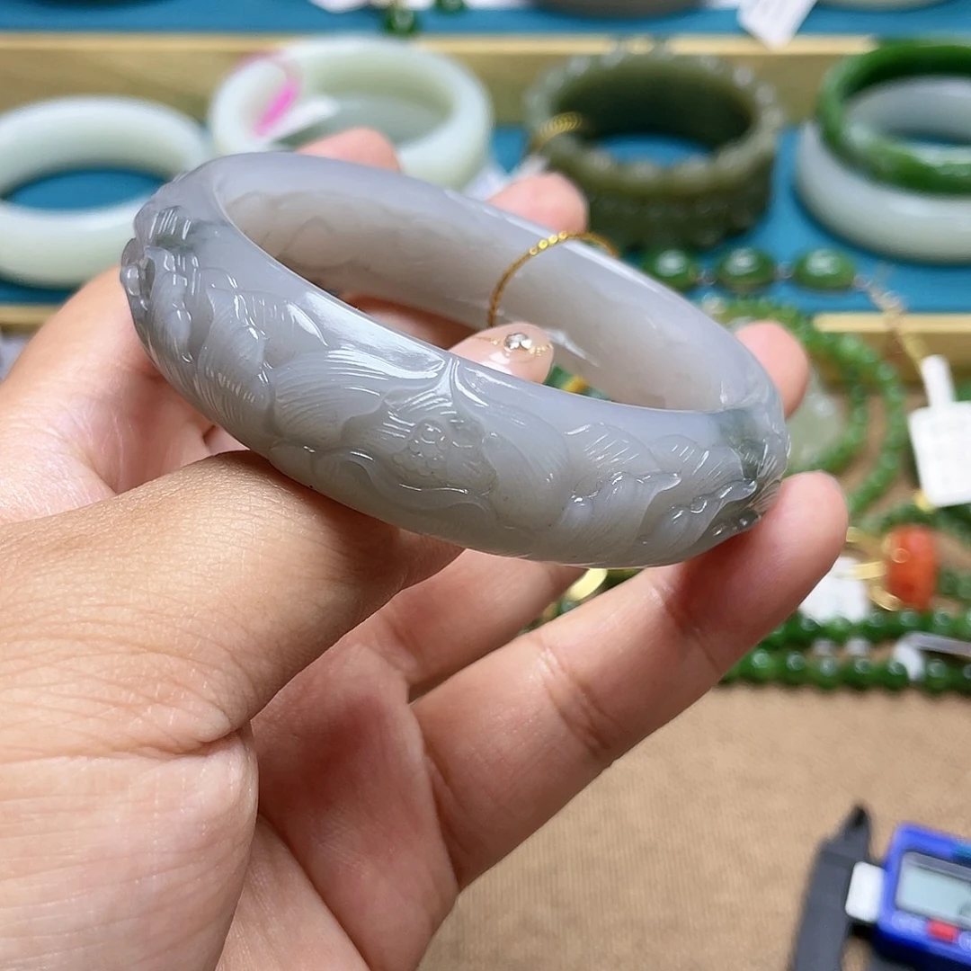 【闪购商品】和田玉手镯5859圈口105未镶嵌