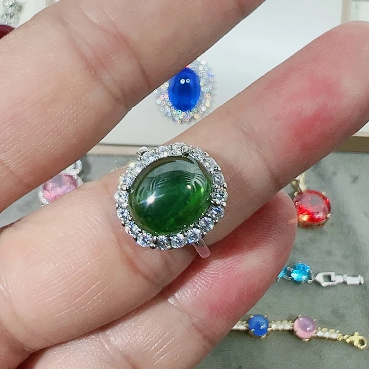 钨金无红宝篮宝满钻镶嵌