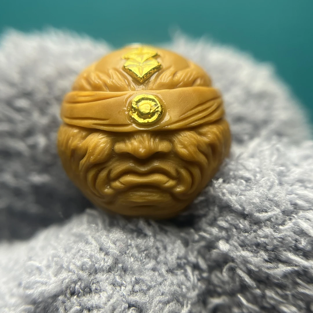 瑞麟手作【破妄盲僧】猴头单颗半手工精品精工雕刻镶嵌配饰顶珠搭配