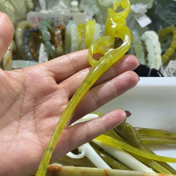 岫玉未镶嵌发簪发簪