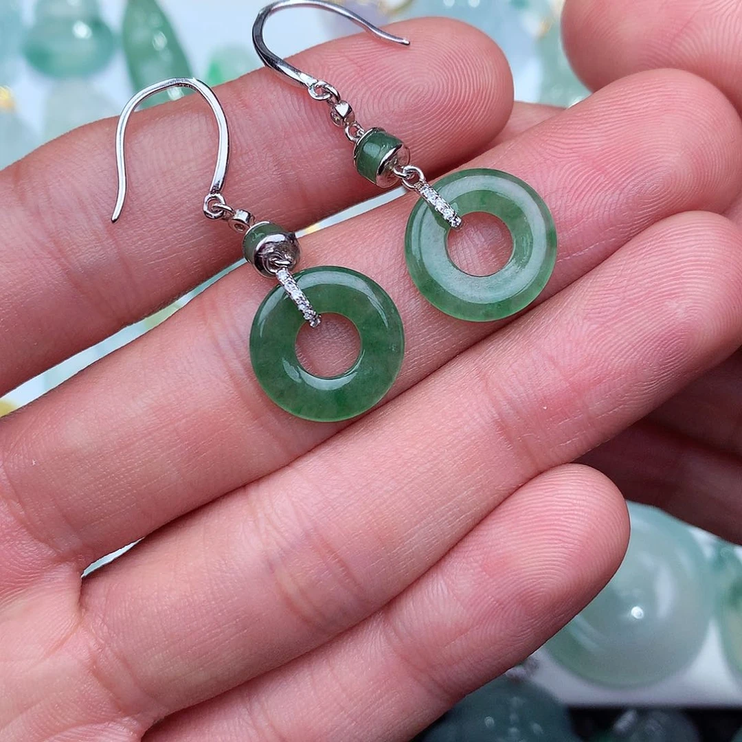 翡翠吊坠(不含链)银S925镶嵌