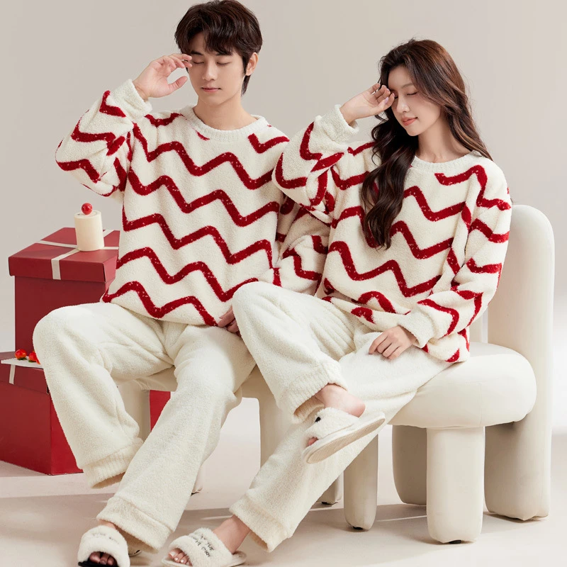 情侣睡衣女秋冬季新品珊瑚绒加厚保暖男士冬天款法兰绒家居服套装