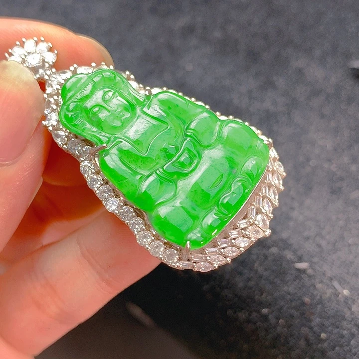 【闪购商品】翡翠银S925镶嵌颈饰翡翠
