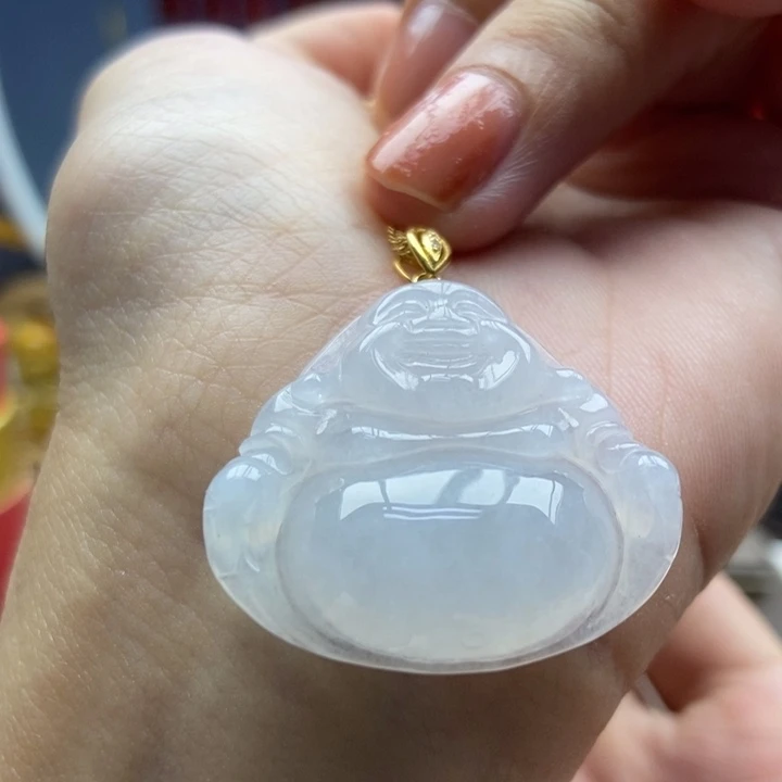 翡翠18K金镶嵌颈饰吊坠36