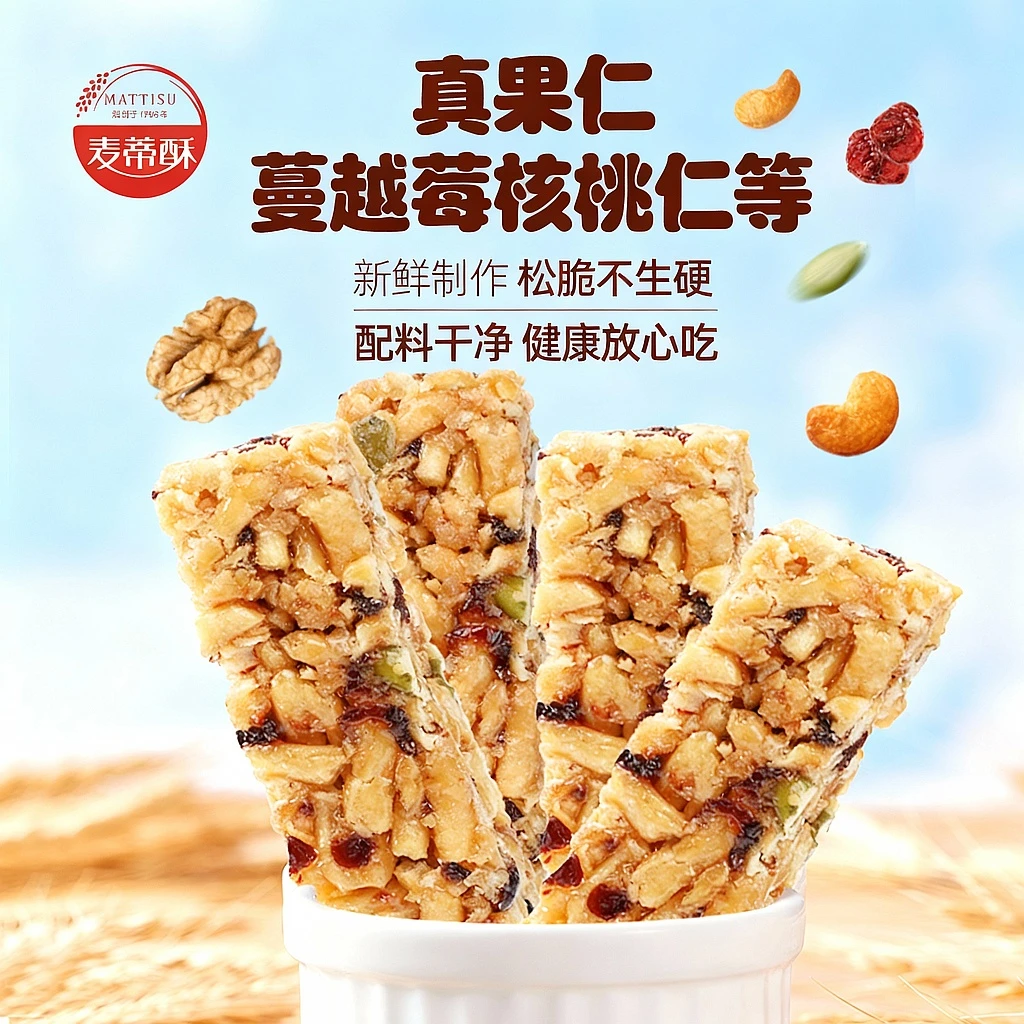 麦蒂酥新品上市蔓越莓果仁脆墩墩袋装独立小包休闲小零食