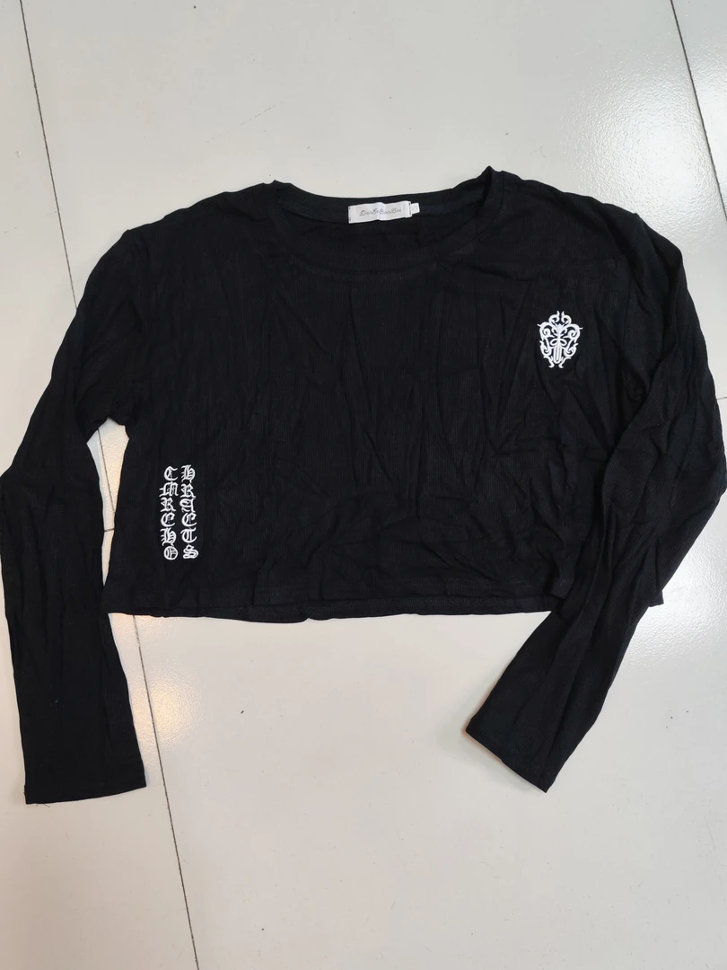 清风酷女郎广州短款棉布长袖T恤