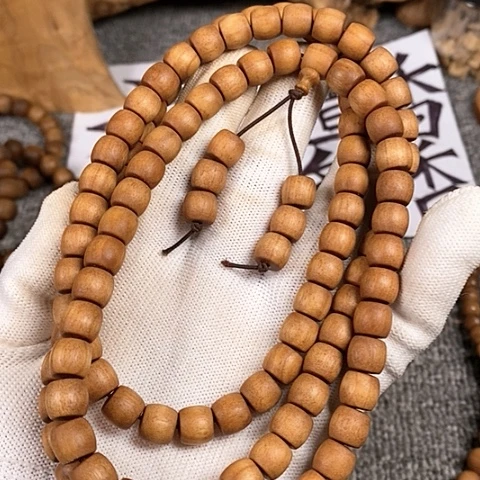 檀香木手串/手链老山檀香8/9/108桶珠沉水微瑕疵