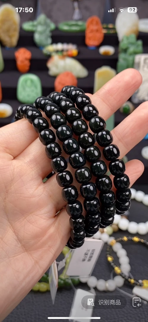 和田玉8mm塔青老型108