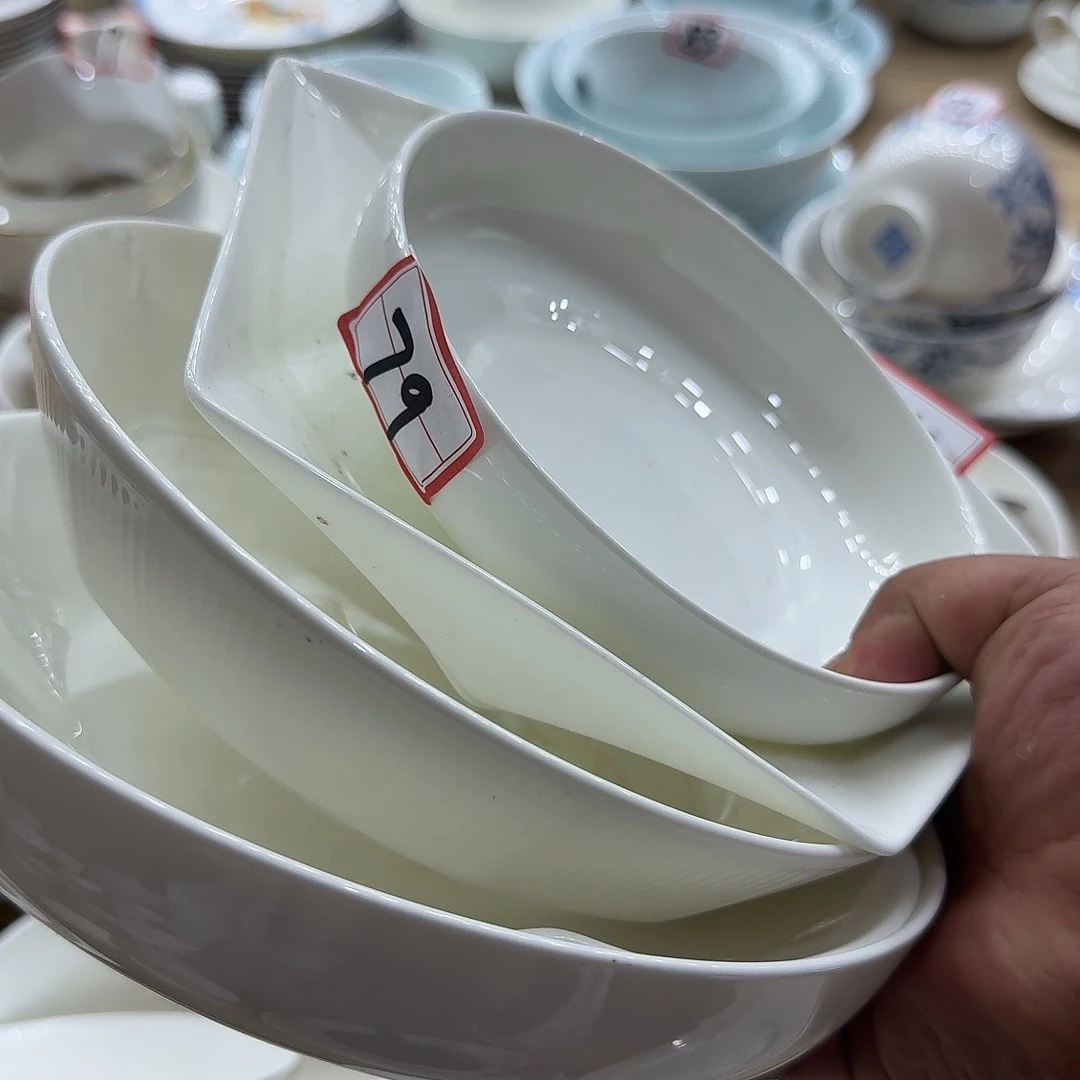 瓷景德镇骨瓷异型盘5个