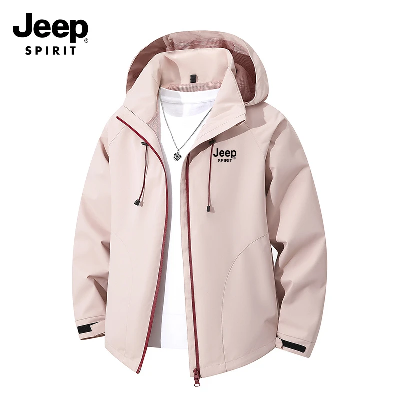 JEEP SPIRIT吉普春秋冲锋衣青少年工装夹克户外休闲运动连帽外套