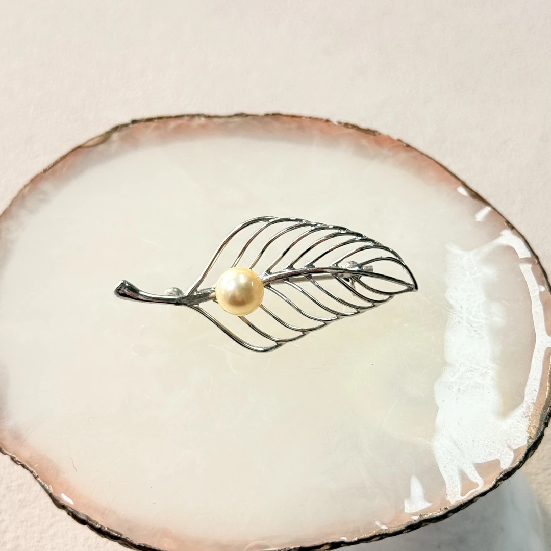 【六六中古】孤品优雅海水珍珠胸针吊坠两用fa060珠子6.8