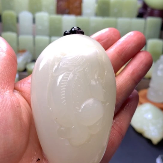 石材方解石手把件