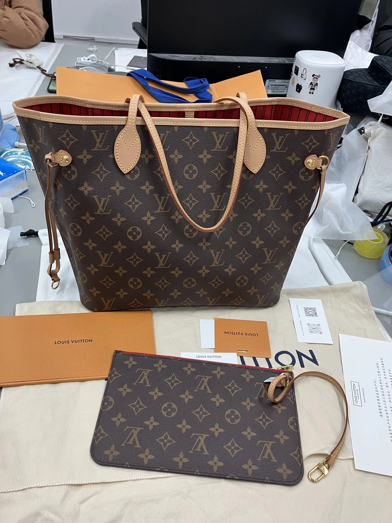 95新 LouisVuitton/路易威登 GGSneverfull金扣芯片款72877307