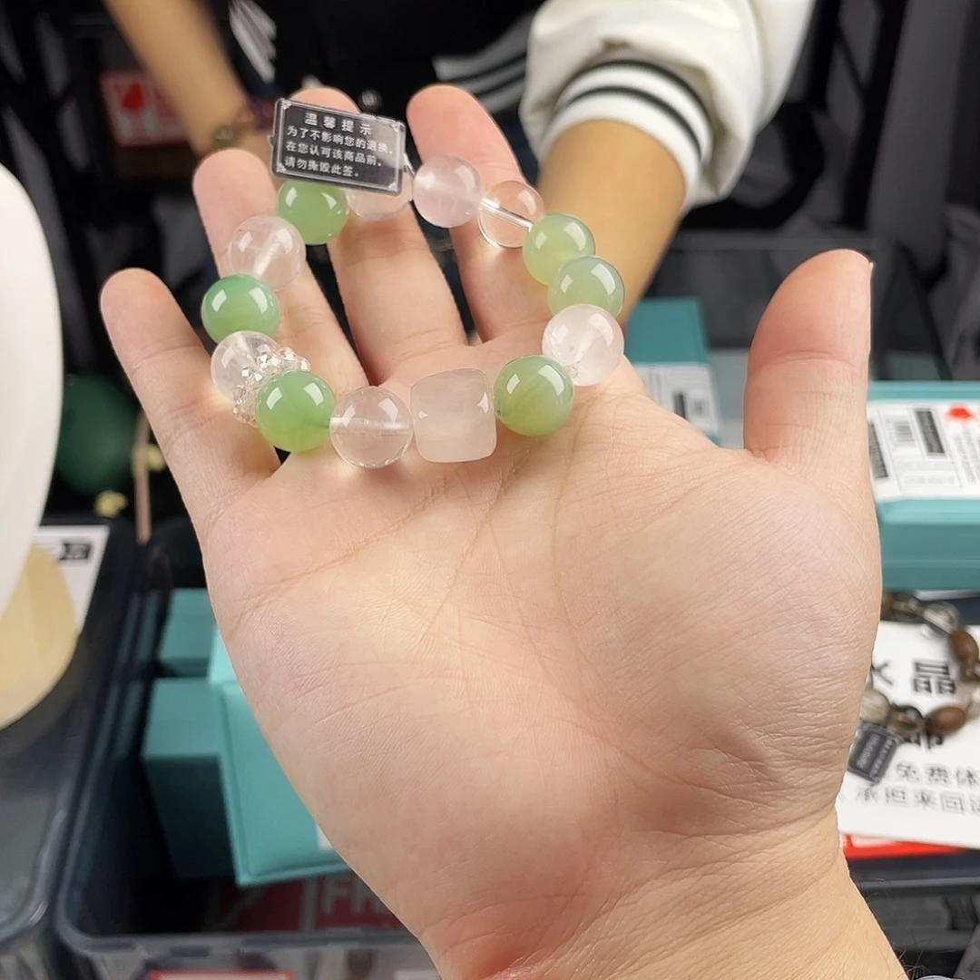 银S925镀金镶嵌手串水晶