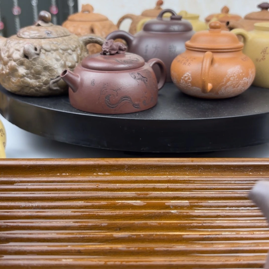 茶壶紫砂花****圆跑尊原矿紫砂壶