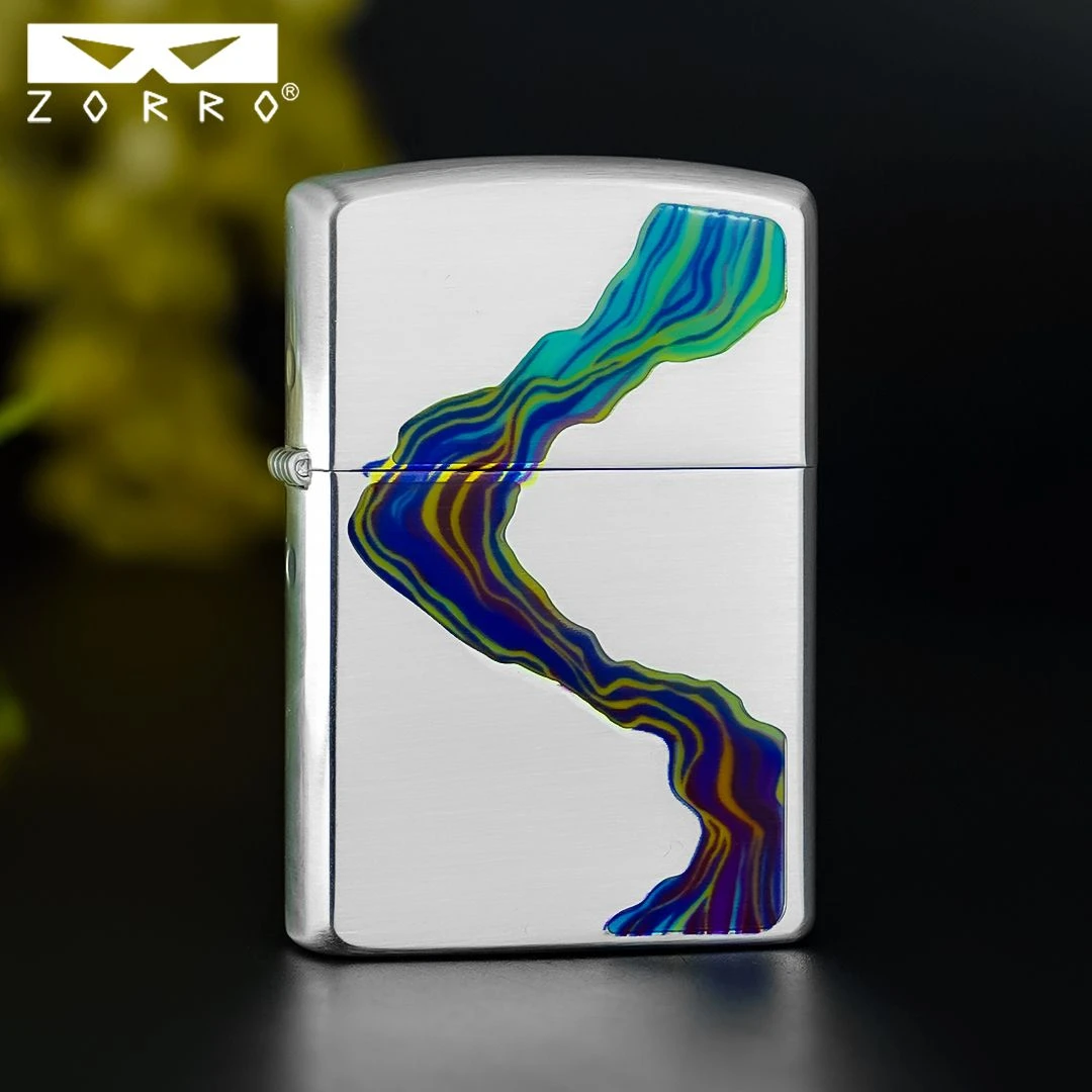 ZORRO佐罗新款二代炫酷防风煤油打火机夜光川流不息高颜值礼物