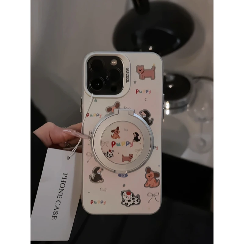 星星涂鸦小狗适用苹果16pro创意iPhone15手机壳磨砂彩银华为p小众