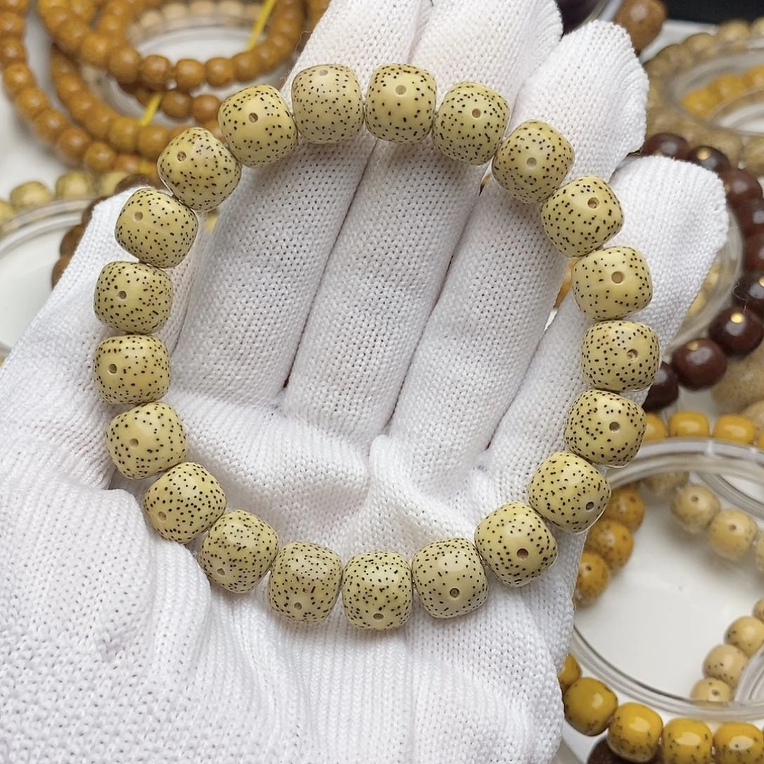 手串星月菩提11/10无烟花奶油黄