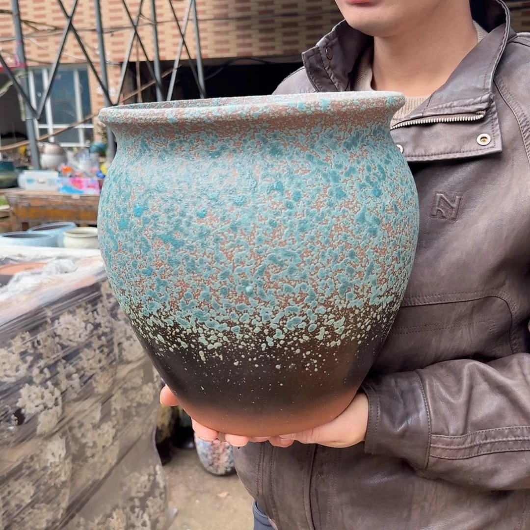 紫砂花盆口25高27（一个泡泡新款胖子第二代牛油果