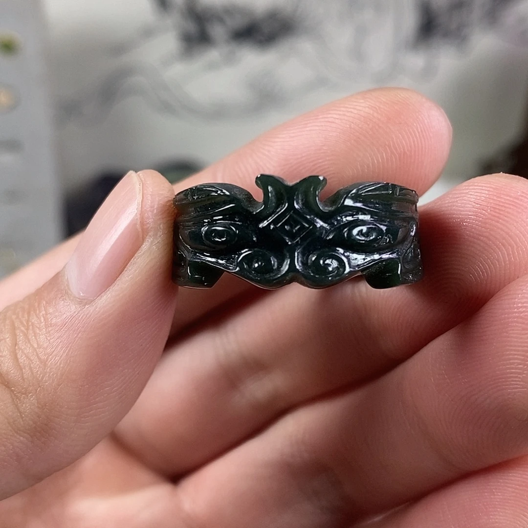 夜****和田玉（青玉）未镶嵌戒指