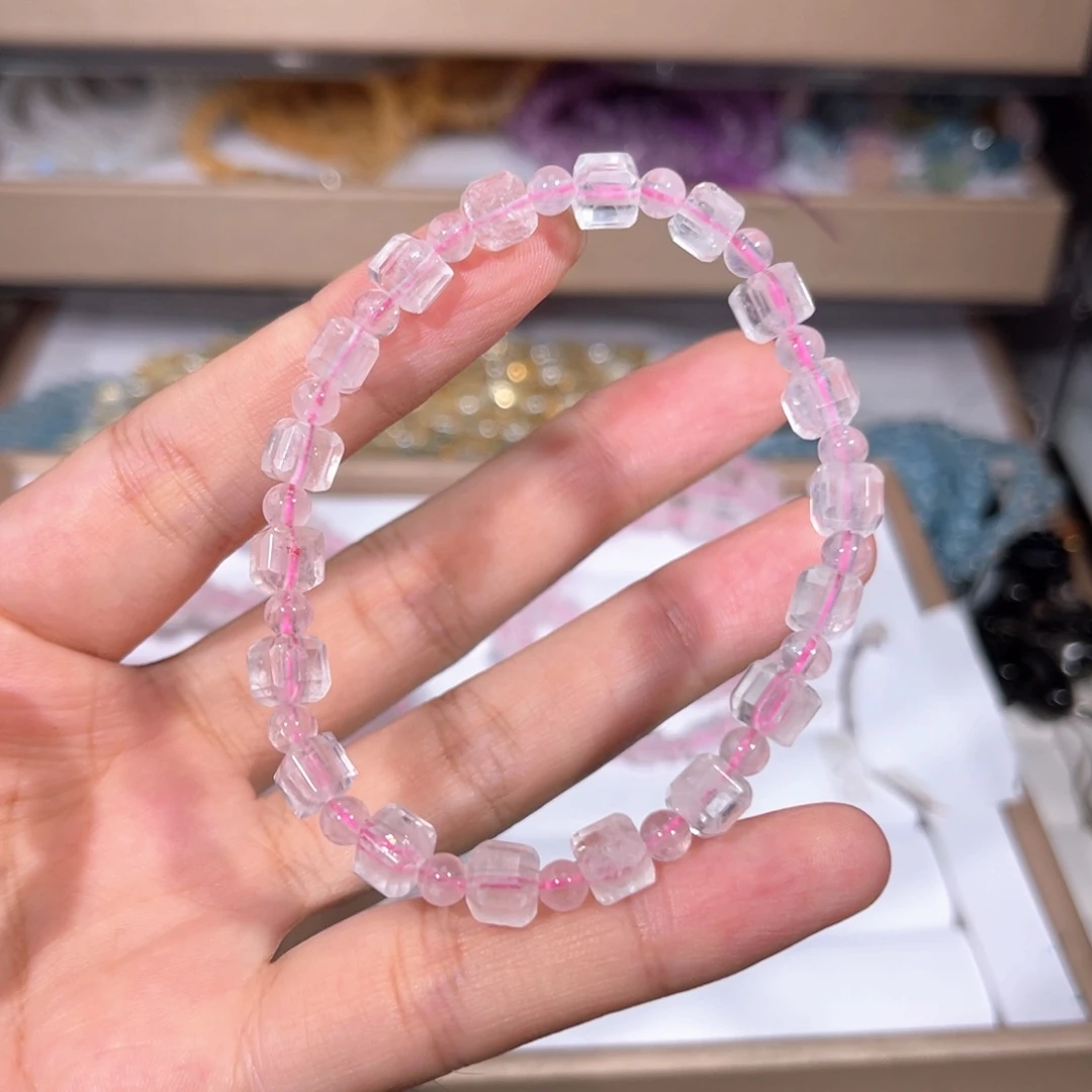 水晶手链未镶嵌粉水晶022