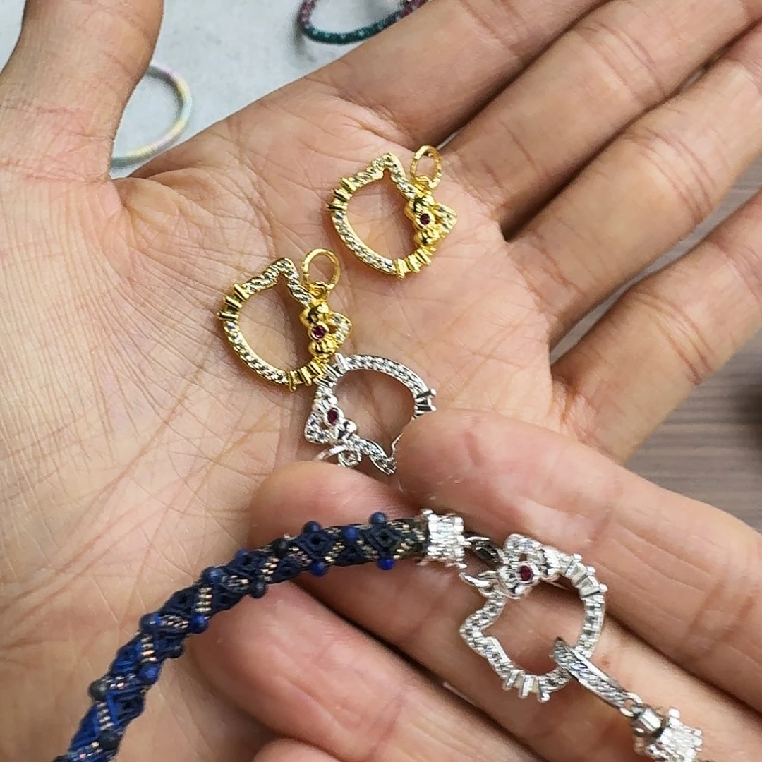 24号蝴蝶猫扣圈金银色组合4个装