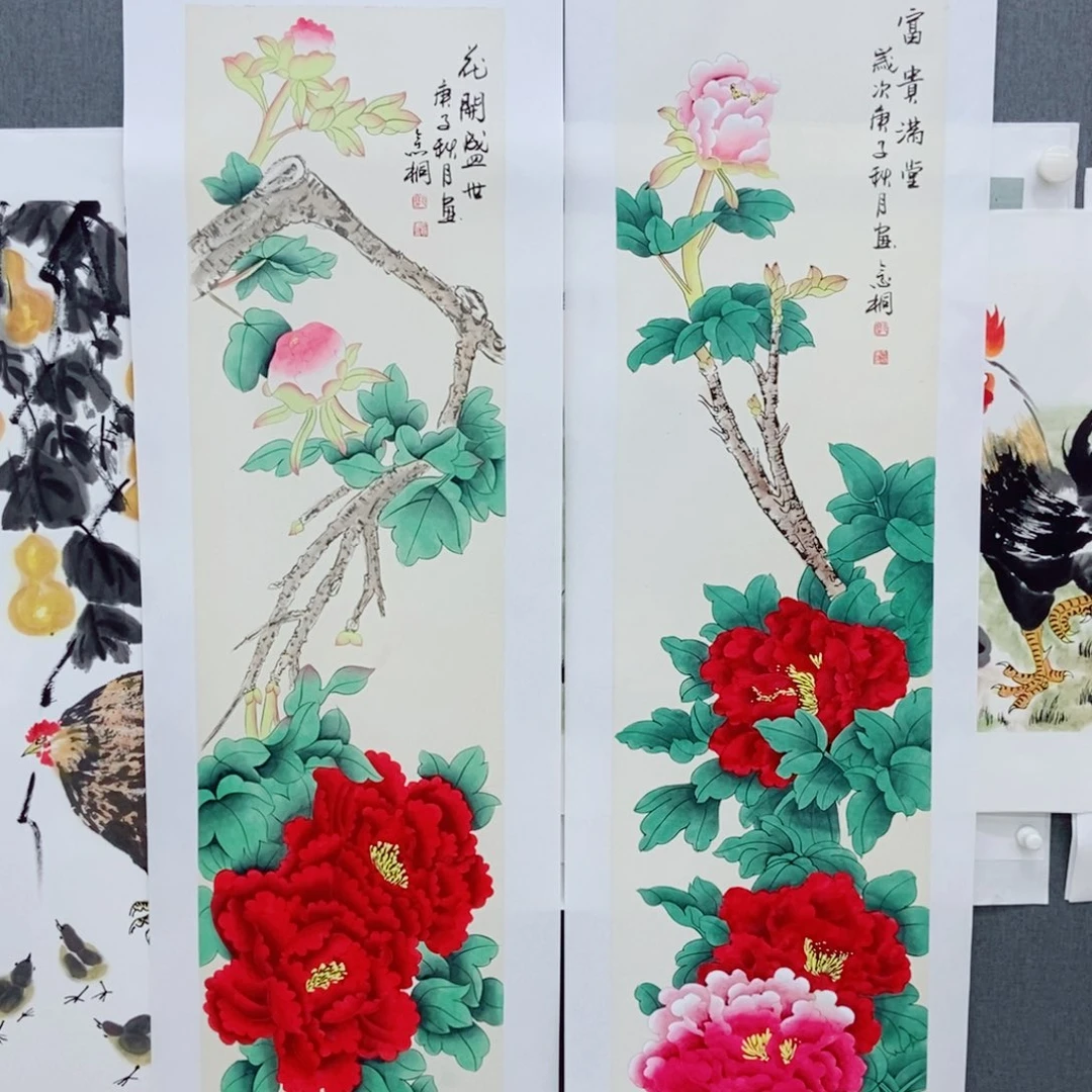 鲁***道国画手写手绘国画93两个